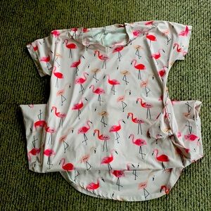 Tickled Teal Flamingo Maxi Dress with pockets